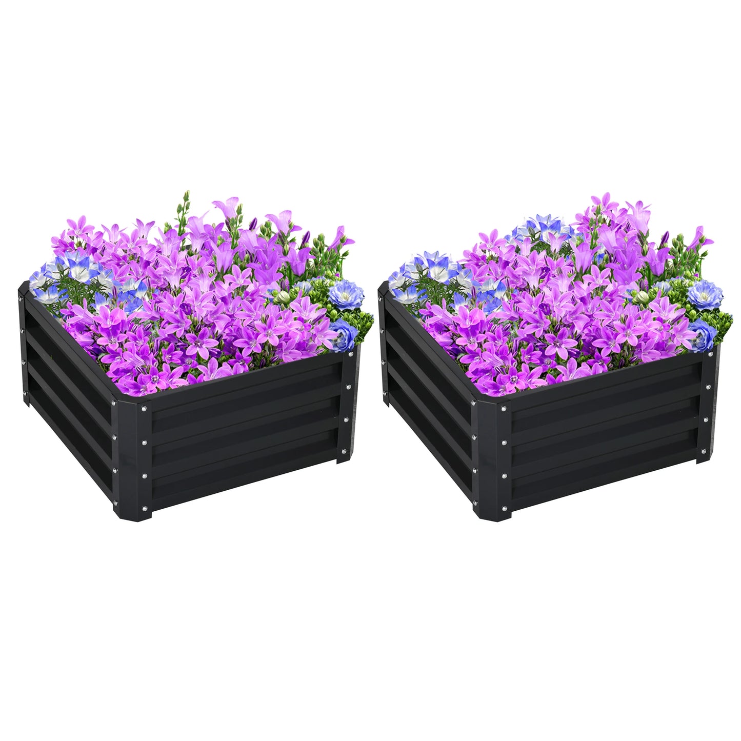 2' x 2' x 1' Raised Garden Bed, 2-Pieces, Color Steel Frame, Grey Galvanized Planter Boxes Grey at Gallery Canada