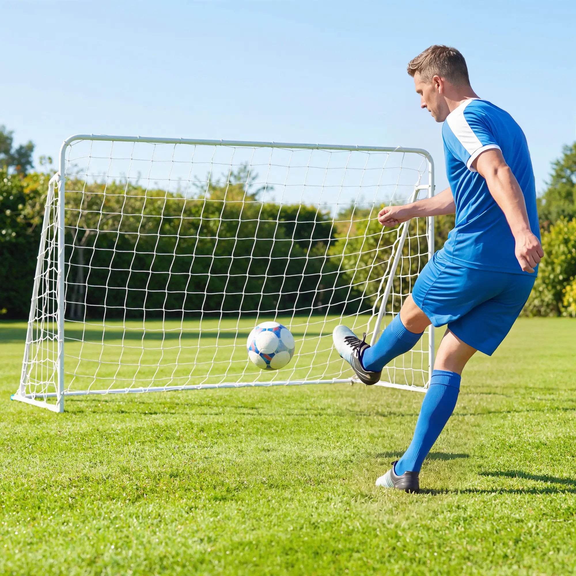 8 X 5Ft Soccer Goal, Portable Practice Net With Nylon Mesh & Steel Frame, Black Soccer at Gallery Canada