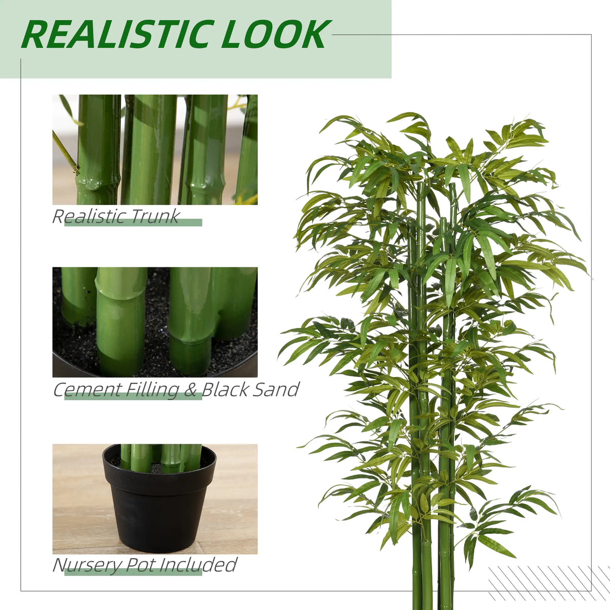 Set of 2 6 FT Artificial Bamboo Trees in Pot, Home Office Decor, Green Artificial Trees at Gallery Canada