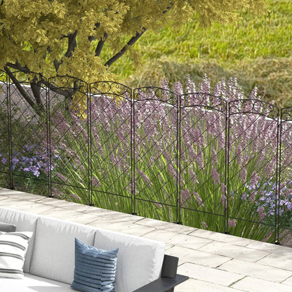 7 Pack Garden Fencing, Decorative Fence Panels, Animal Barrier, Flower Edging, Black Garden Fences at Gallery Canada