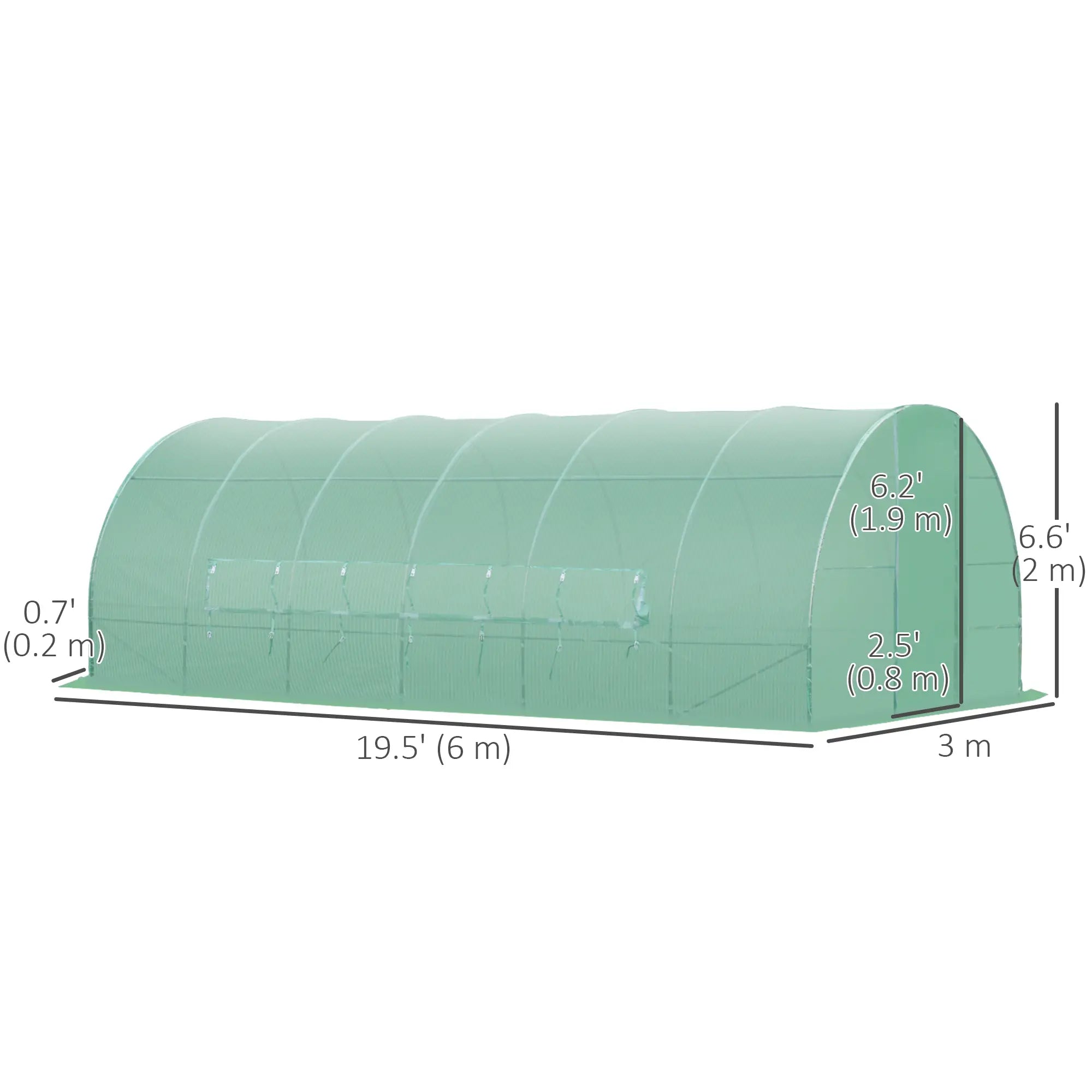 20x10x6.6ft Heavy Duty Walk-in Greenhouse, PE Cover, Green Portable Greenhouses at Gallery Canada