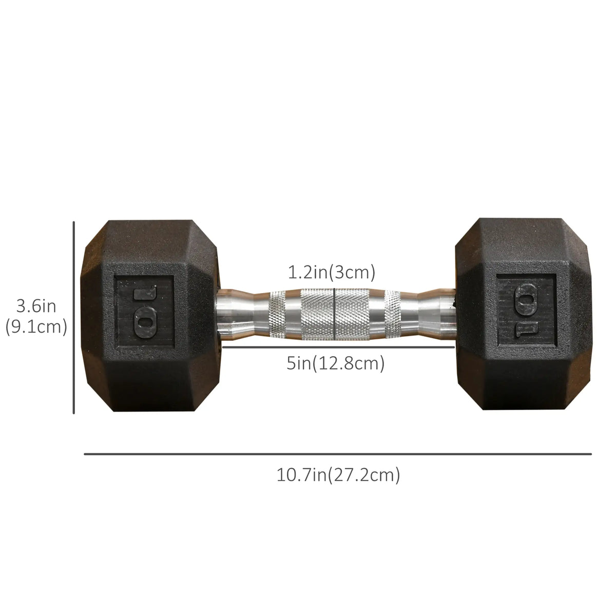 Rubber Dumbbells, 20lbs Total, 10lbs Each, Home Gym, Black Dumbbells & Barbells at Gallery Canada