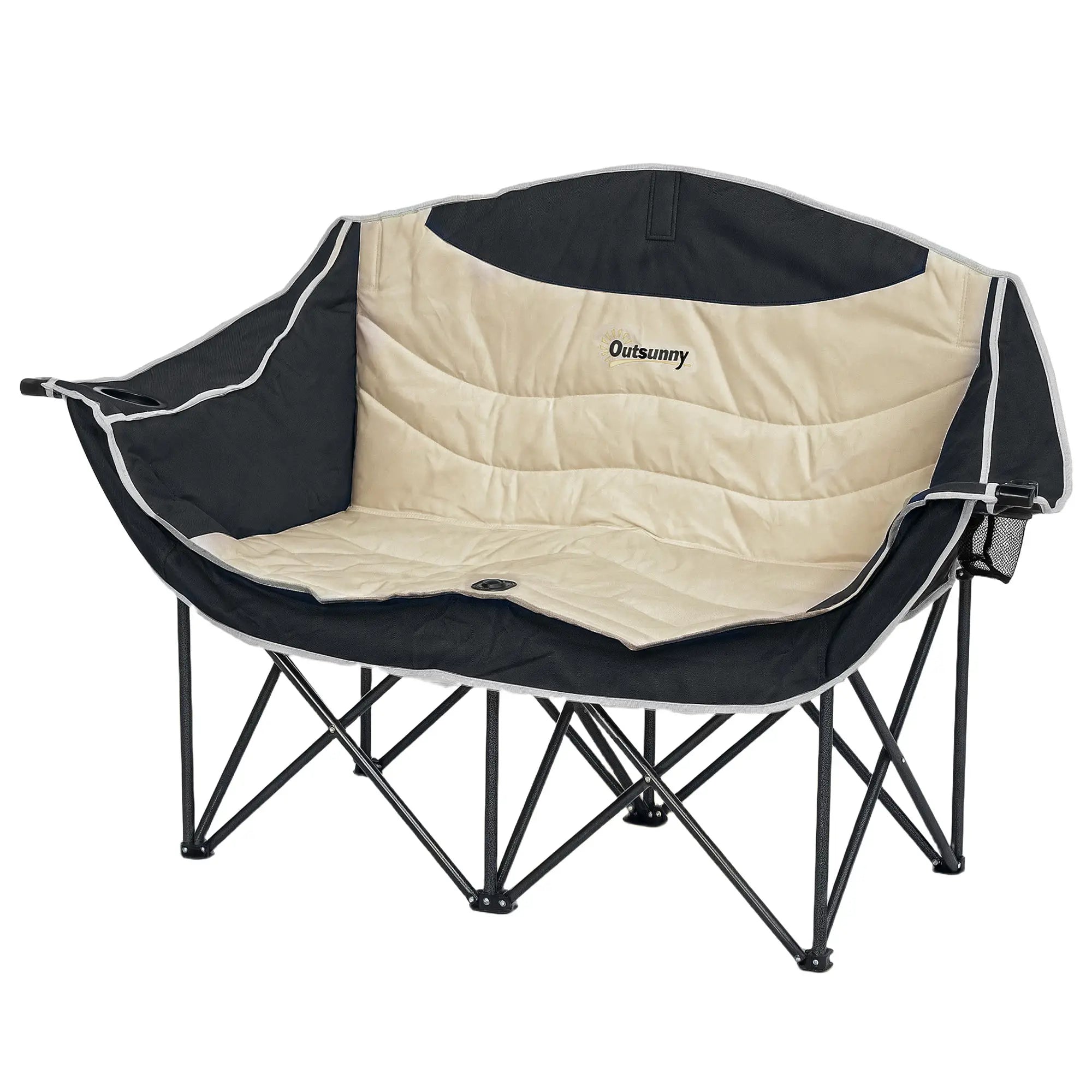 Portable Camp Chair, Double with Cup Holders, Carry Bag, 551 lbs, Khaki Picnic Tables & Camping Chairs Khaki at Gallery Canada