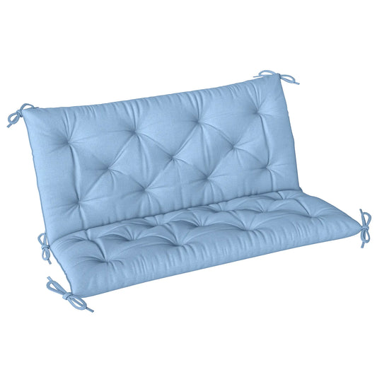 Garden Bench Cushion, 2 Seater with Backrest, Non-Slip Thick Pad, Blue Patio Chair Cushions Blue at Gallery Canada