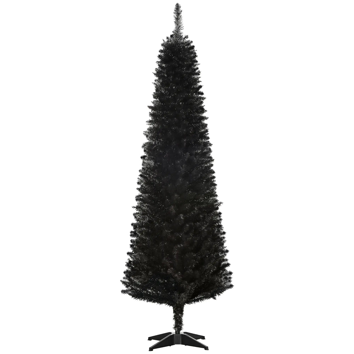 6 Pencil Slim Artificial Christmas Tree, Realistic Branches, Sturdy Metal Stand, Black Pencil Christmas Trees Black at Gallery Canada
