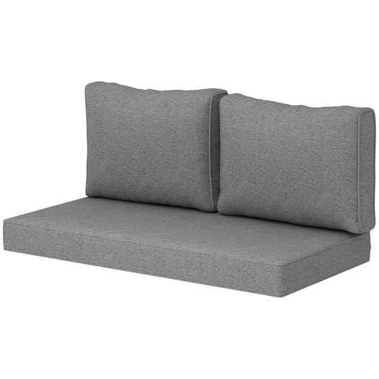 2 Seater Outdoor Cushions With Backrest, Loveseat Sofa Cushions, Grey Patio Chair Cushions Grey at Gallery Canada