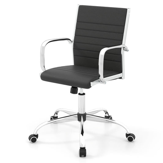 Adjustable Office Chair with Rocking Backrest, Armrests, Black Leisure Chairs Black at Gallery Canada