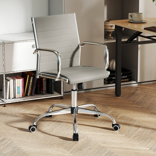 Adjustable Office Chair with Rocking Backrest, Grey Leisure Chairs Gray at Gallery Canada