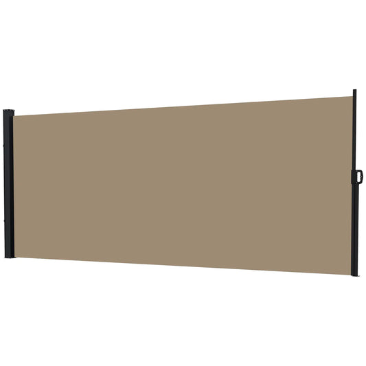 13' x 6' Retractable Awning, Outdoor Privacy Screen, Khaki Retractable Side Awning Khaki at Gallery Canada