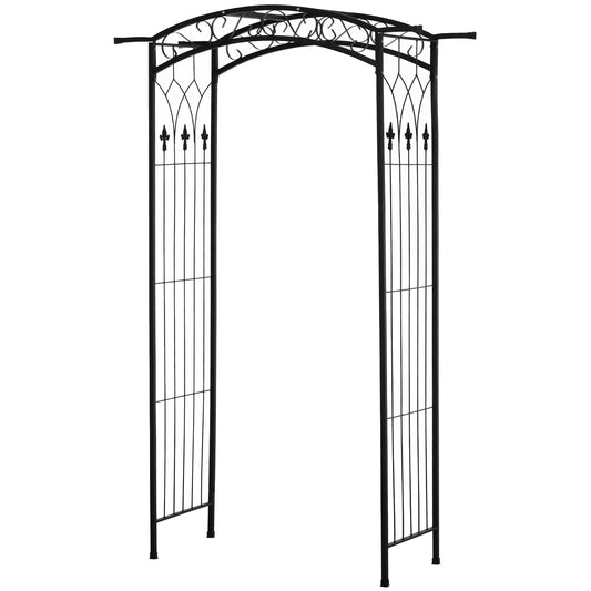7Ft Garden Arbor, Wedding Arch, Scrollwork Trellis, Black Garden Arches Black at Gallery Canada