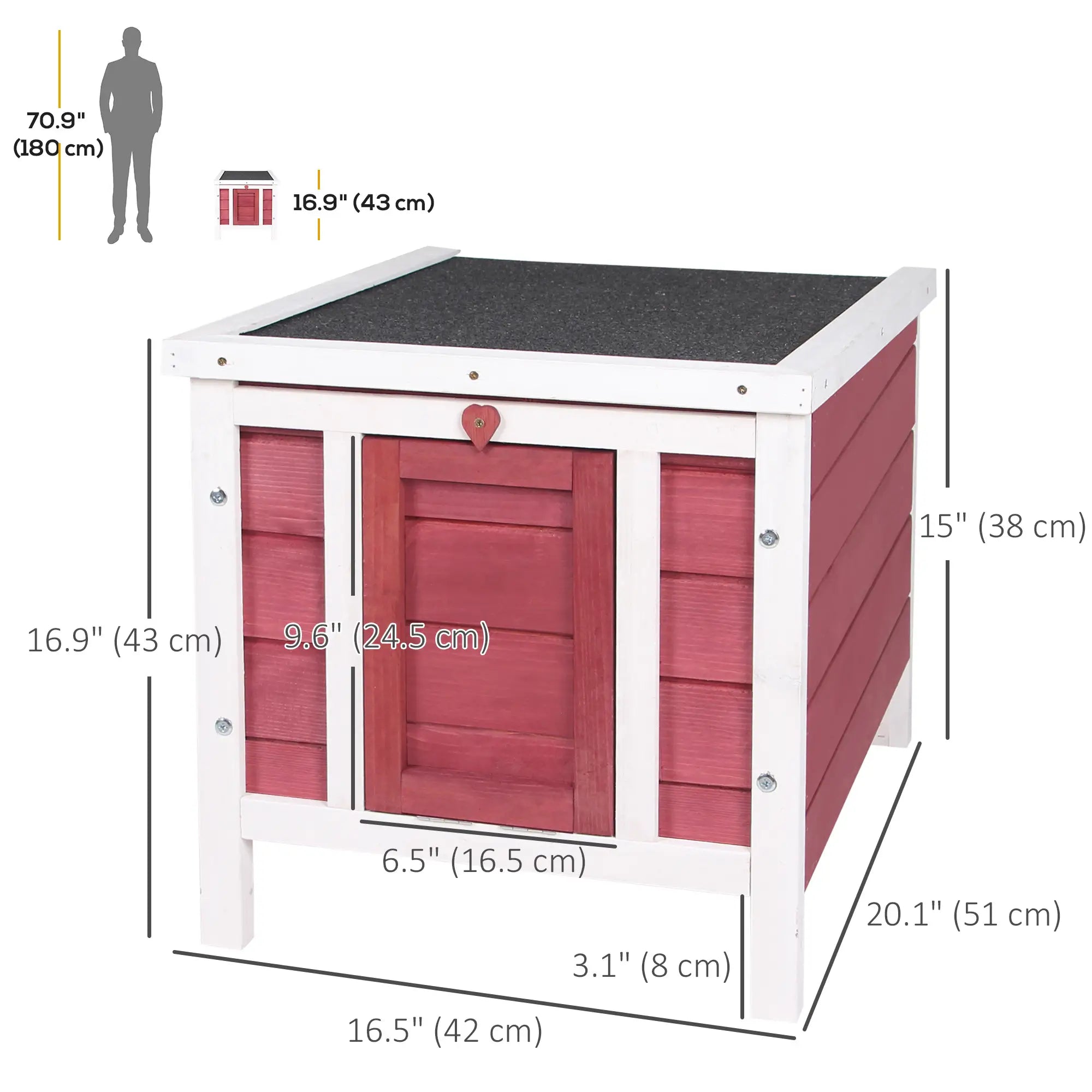 Wooden Rabbit Hutch, Bunny Cage, Outdoor Cat House, 20