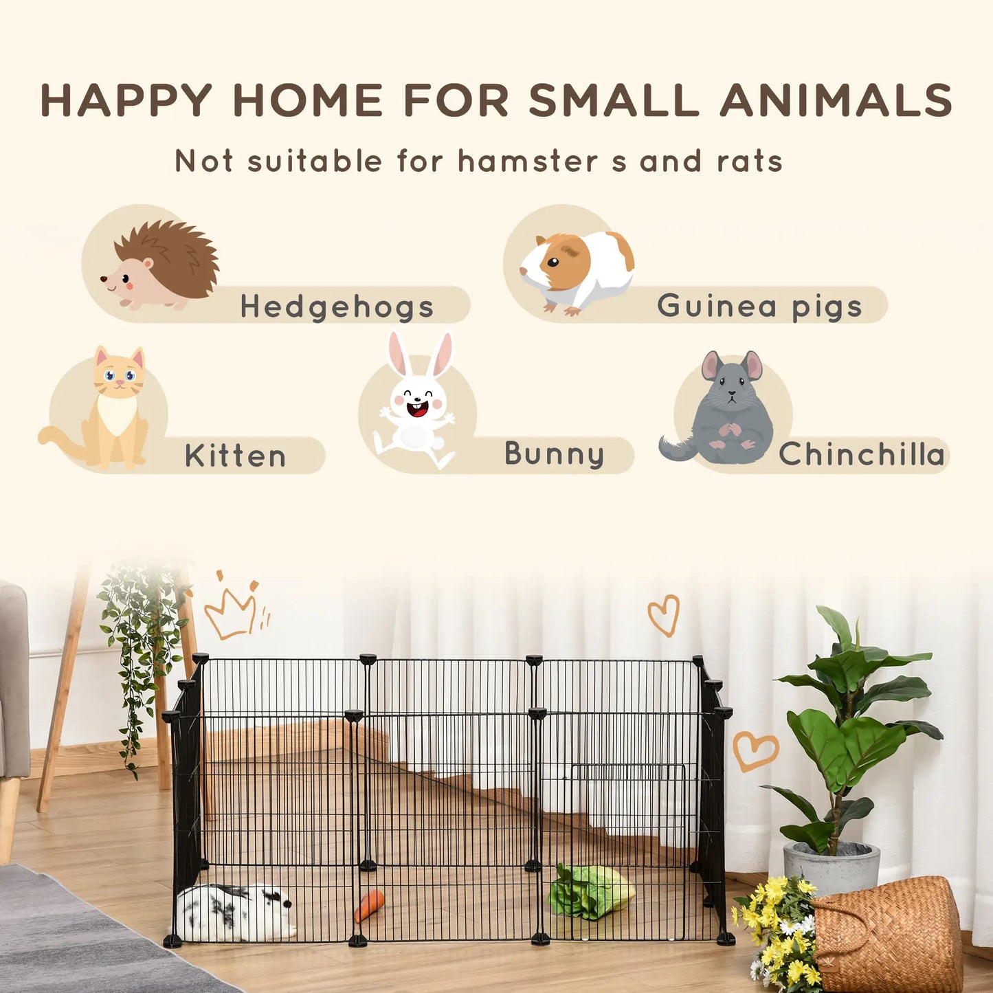 Small Animal Cage for Bunny, Guinea Pig, 16 Panels Houses & Habitats at Gallery Canada