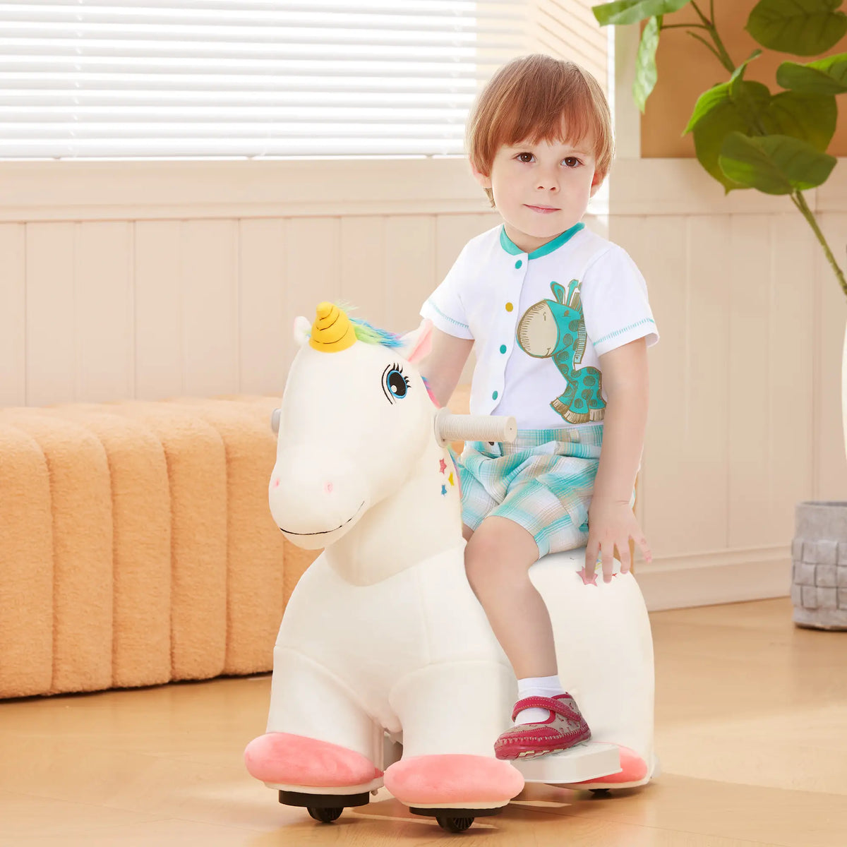 6V Ride On Unicorn, Battery Powered Kids Pony, 18-36 Months, White Rocking Horses at Gallery Canada