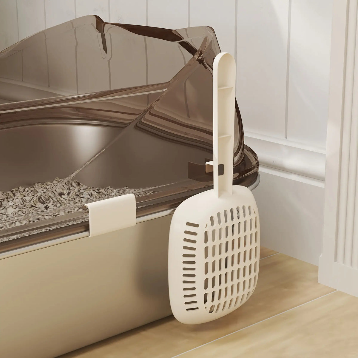 Stainless Steel Cat Litter Box, High Sided, Steps, Scoop, Anti-Leak Cat Litter Box Enclosures at Gallery Canada
