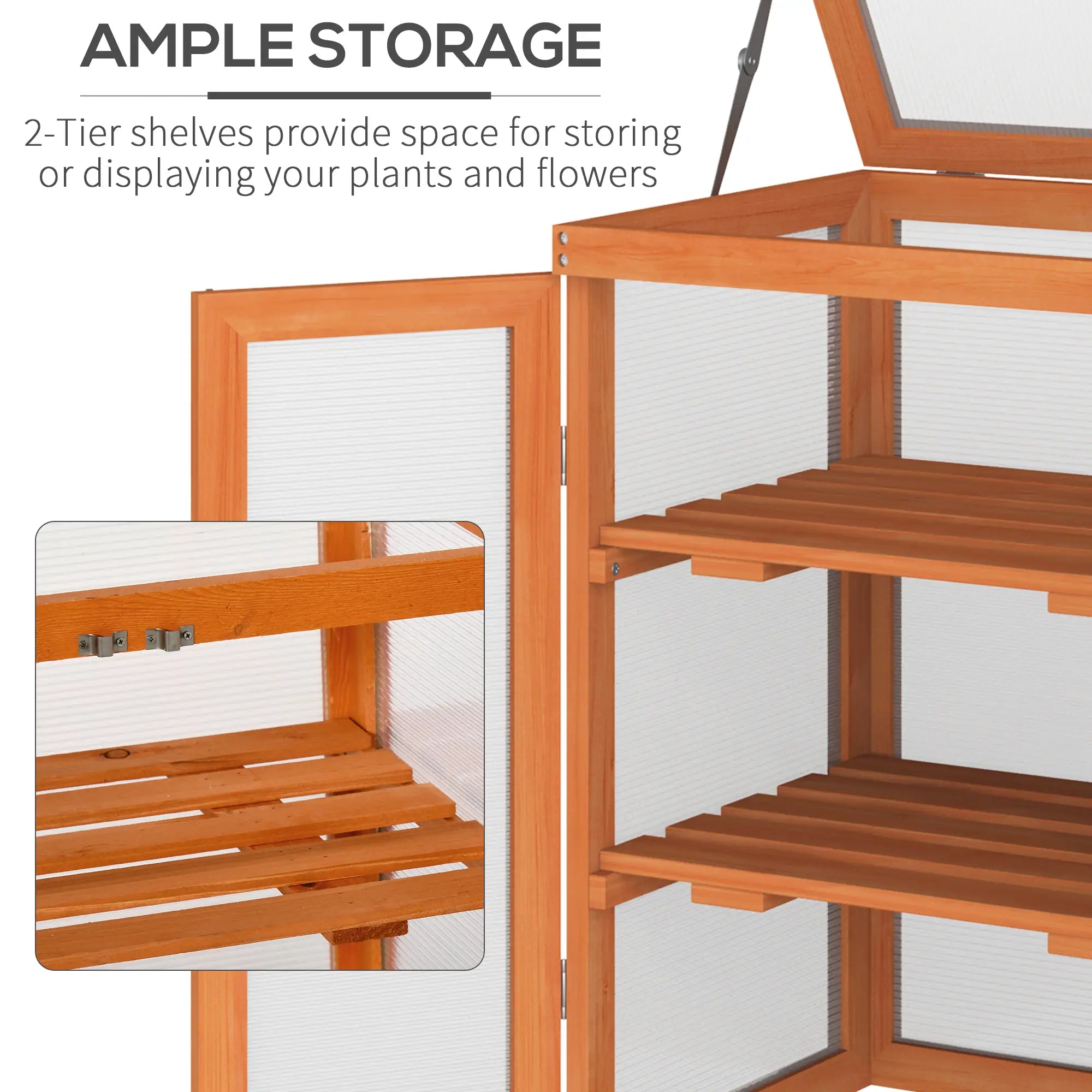 Wooden 2 Tier Cold Frame Greenhouse, 22.8