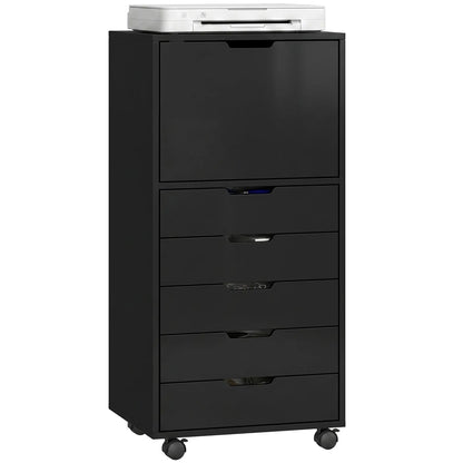 Mobile File Cabinet With 5 Drawers, Black, Black Office Cabinets & Cupboards at Gallery Canada