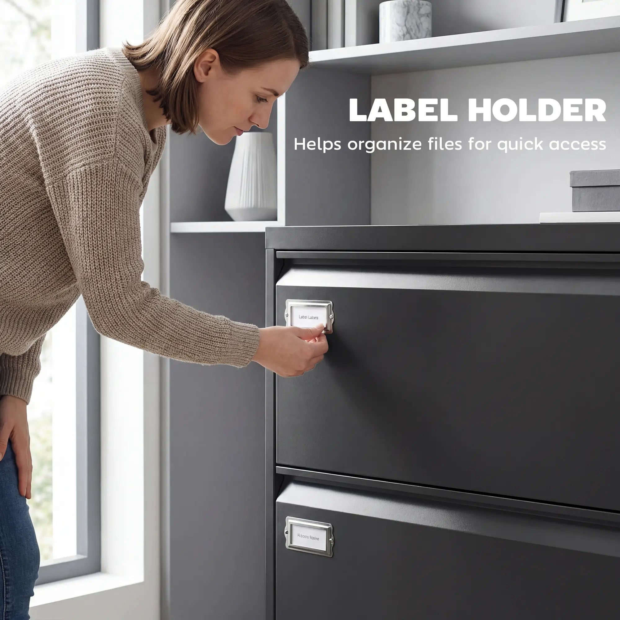 2 Drawer Lateral Filing Cabinet, Lockable Steel, A4 Letter Legal Size, Black Office Cabinets & Cupboards at Gallery Canada