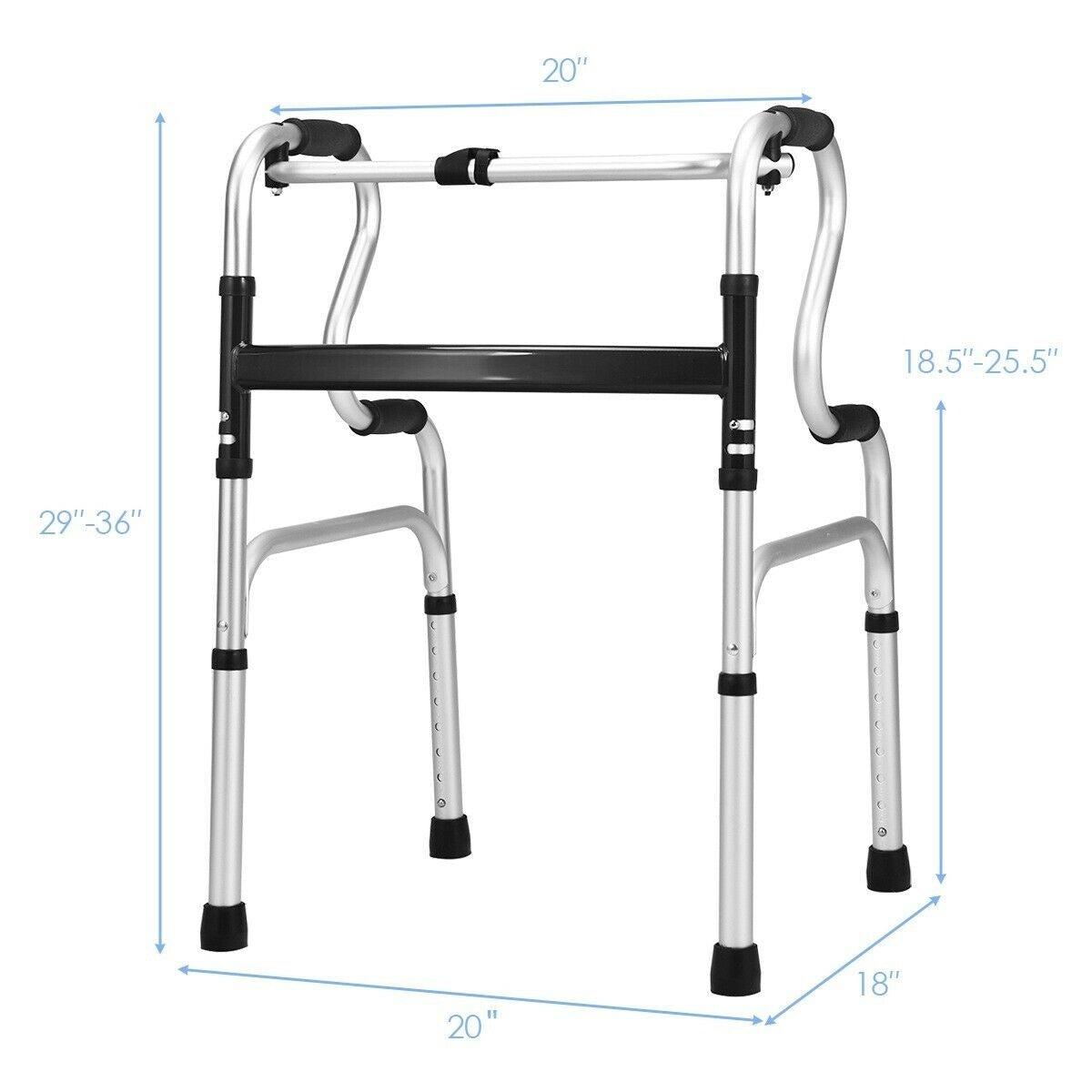 Folding Aluminum Walking Frame Walker, Silver Walkers & Rollators at Gallery Canada