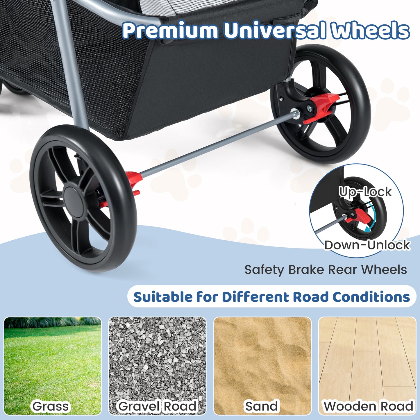 Folding Pet Stroller, Lightweight Cat Cart, Adjustable Canopy, Gray Dog Supplies at Gallery Canada