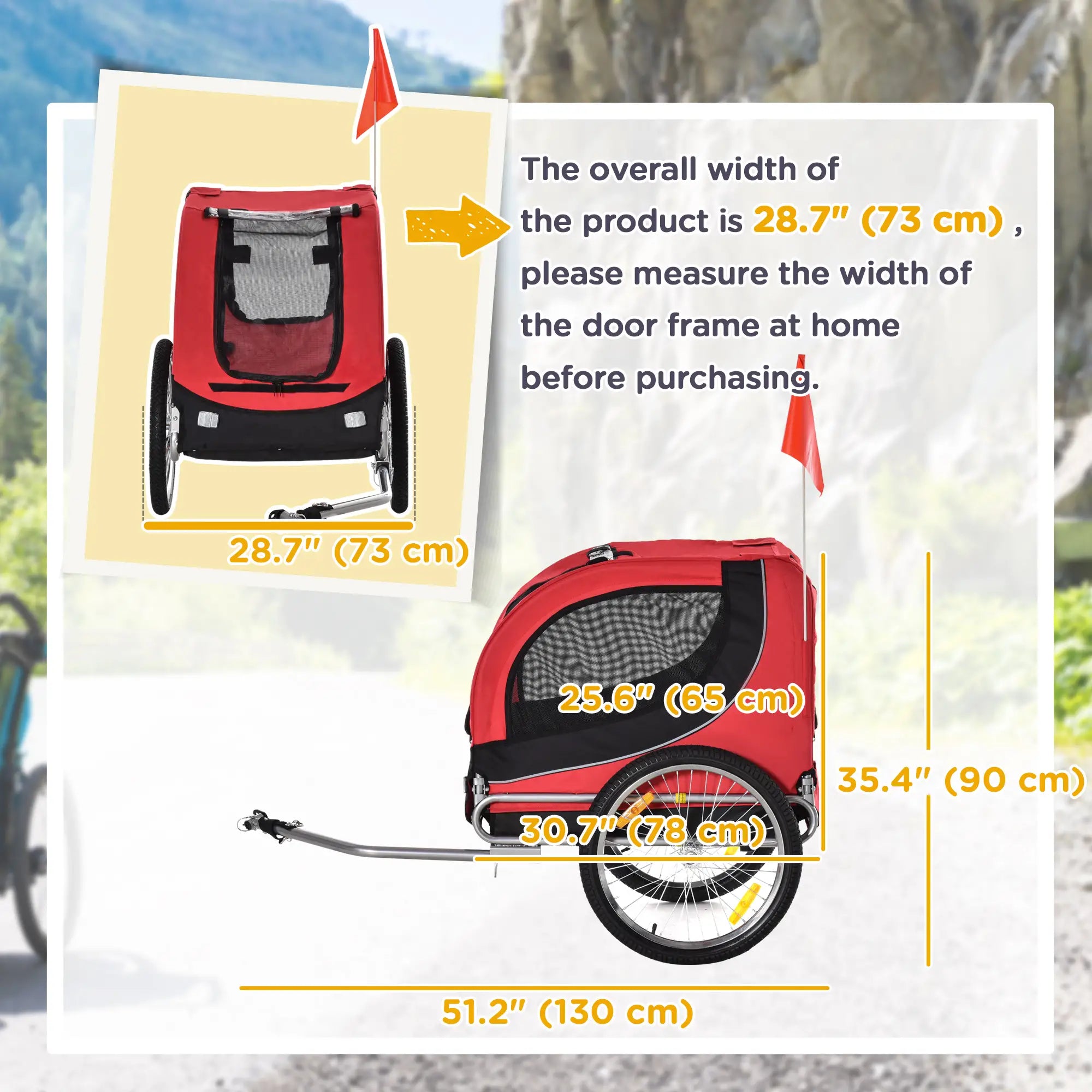 Dog Bike Trailer, Pet Cart Bicycle, Wagon Cargo Carrier, Red Dog Bike Trailers & Strollers at Gallery Canada