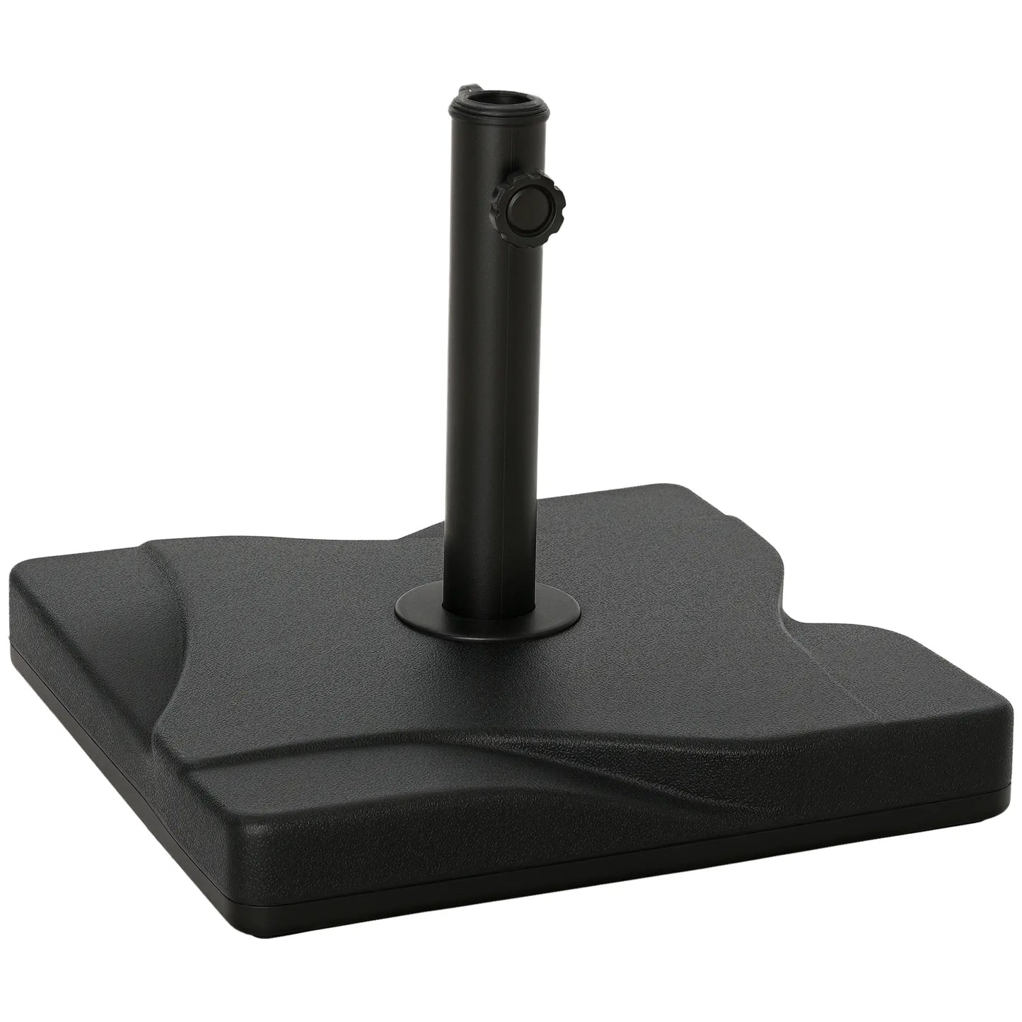 Outdoor Square Cement Parasol Base, Fits Φ1.3", Φ1.5", Φ2.0" Pole, Black Umbrella Bases Black at Gallery Canada