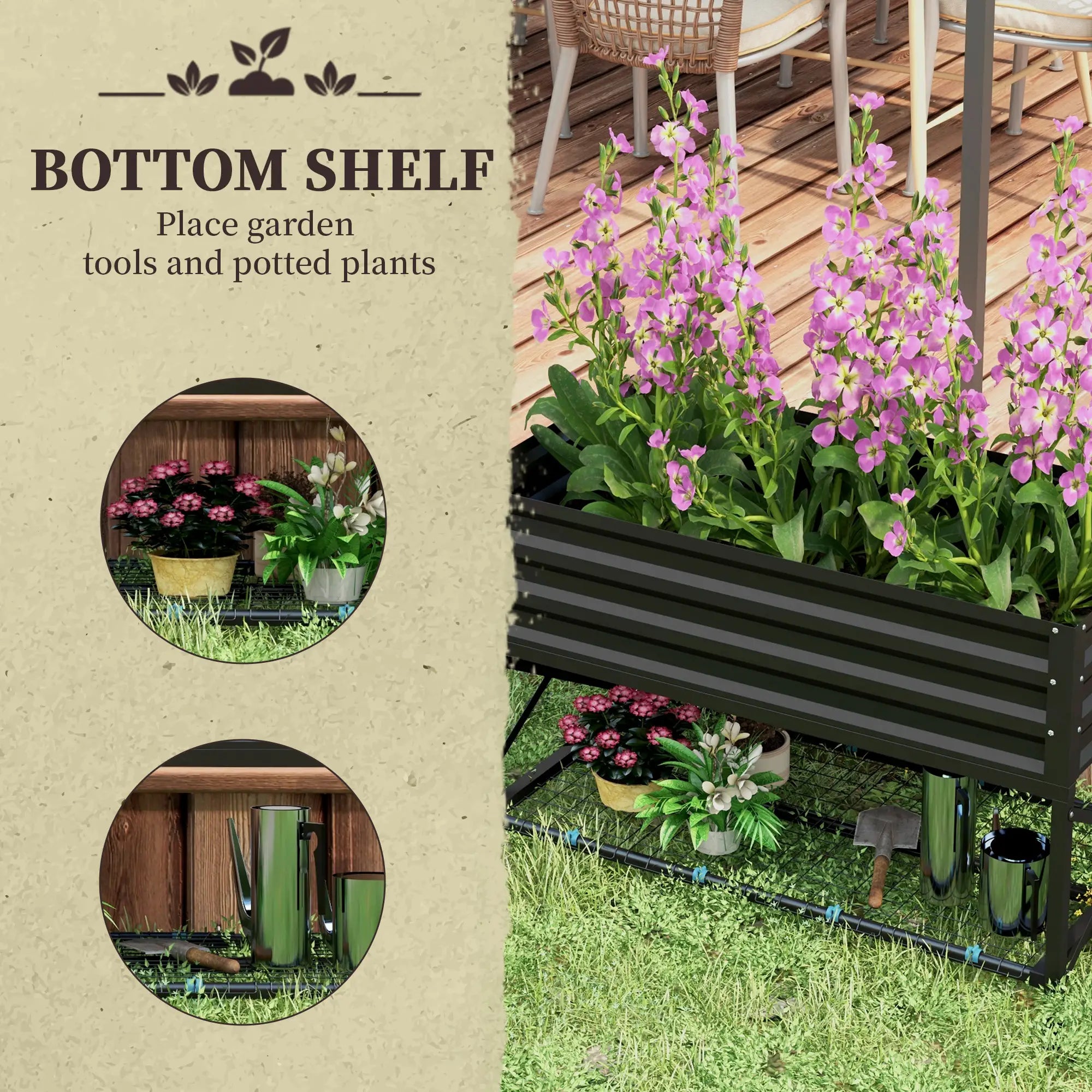 Galvanized Raised Garden Bed, Metal Planter Box, Black Elevated Garden Beds at Gallery Canada