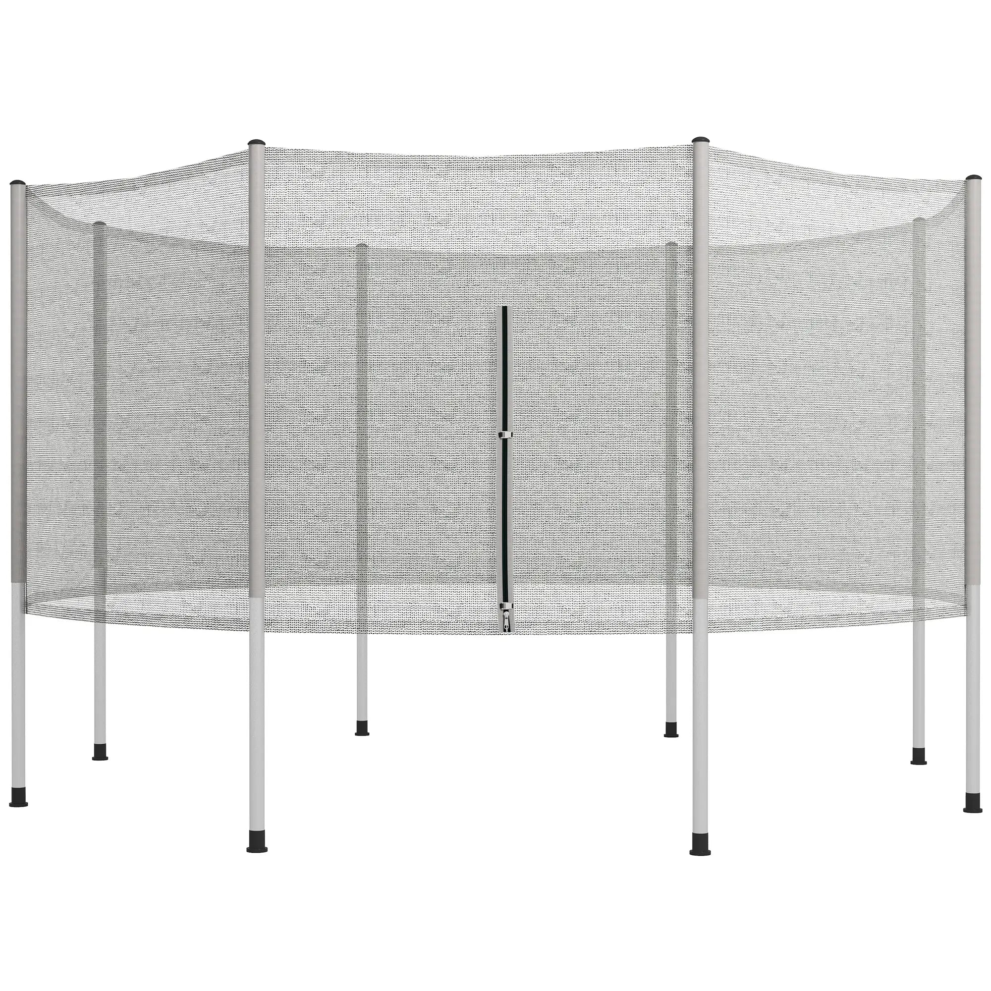 14FT Trampoline Enclosure Net with 8 Poles, Grey Trampolines Grey at Gallery Canada