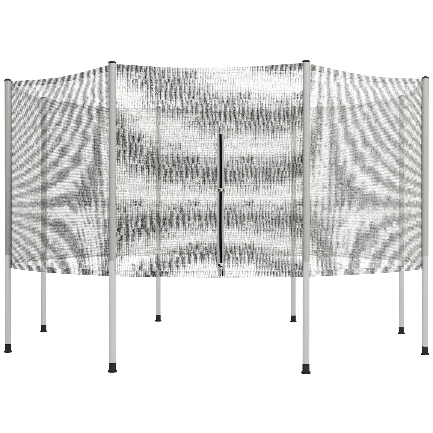 14FT Trampoline Enclosure Net with 8 Poles, Grey Trampolines Grey at Gallery Canada