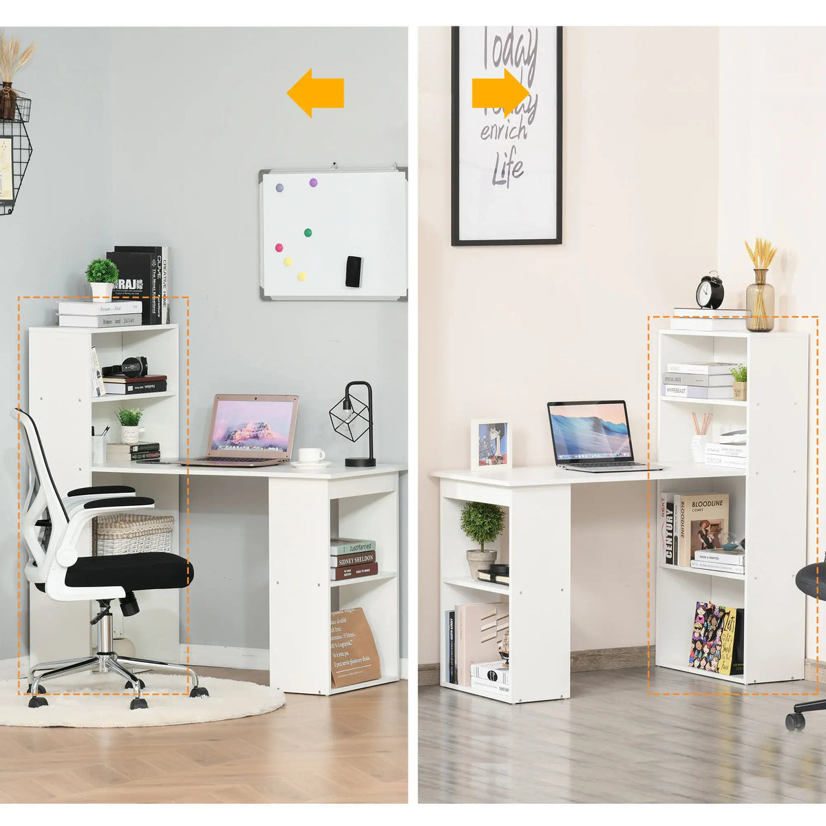 Modern Computer Desk With Storage Shelves, Writing Table For Home Office Writing Desks at Gallery Canada