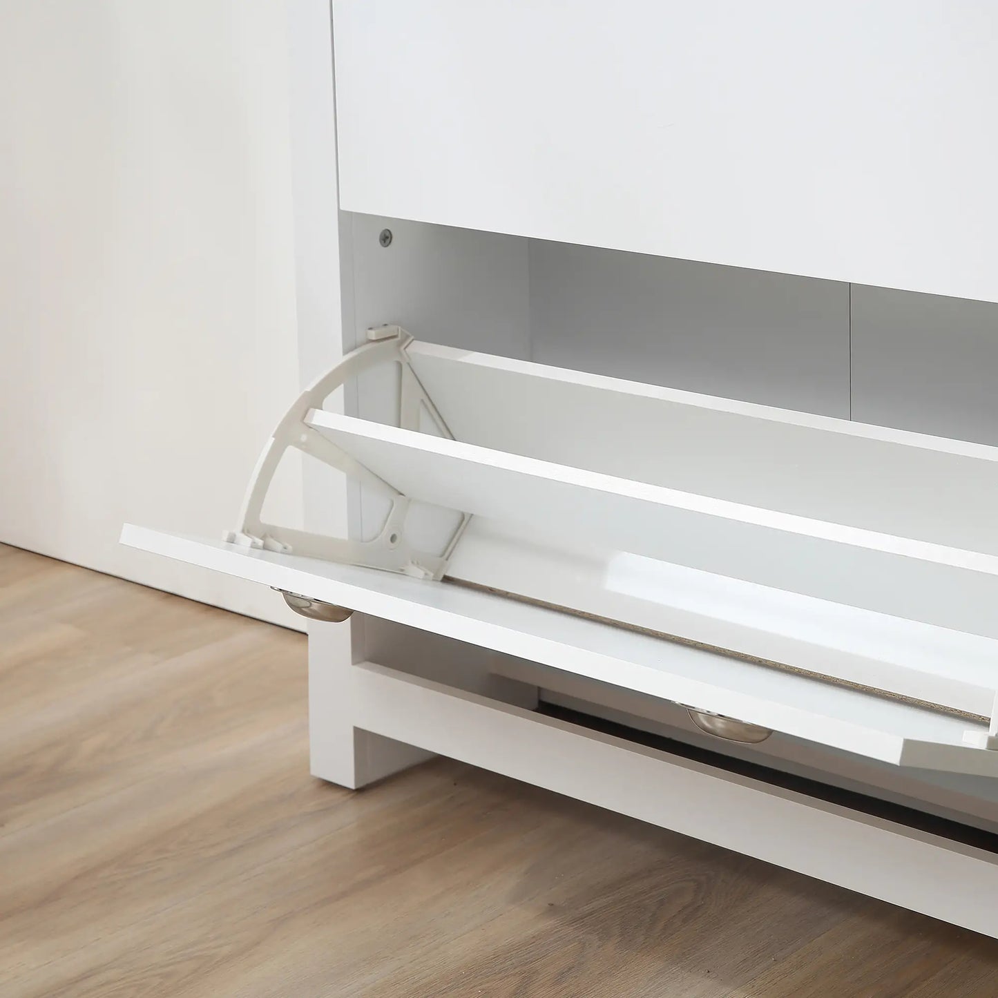 Entryway Shoe Cabinet, 2 Flip Drawers, Adjustable Shelves, 12 Pair, White Shoe Storage Cabinets & Racks at Gallery Canada