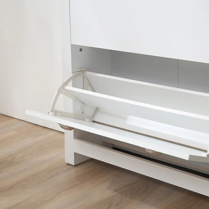 Entryway Shoe Cabinet, 2 Flip Drawers, Adjustable Shelves, 12 Pair, White Shoe Storage Cabinets & Racks at Gallery Canada