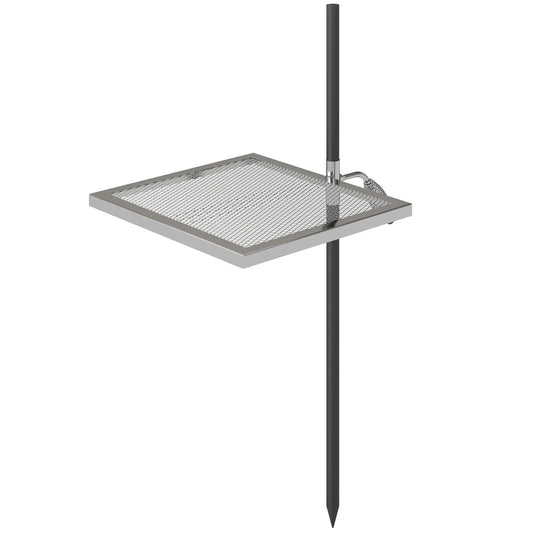 Swivel Campfire Grill, 360 Adjustable Heavy Duty Chrome Steel, Silver
