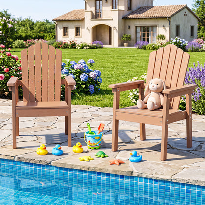Outdoor Adirondack Chair, High Backrest, Wide Armrests, Brown Adirondack Chairs at Gallery Canada