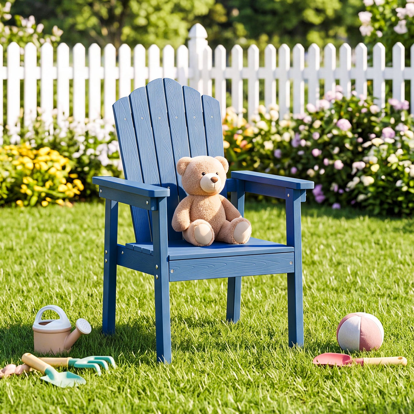 High Back Adirondack Chair, Wide Armrests, Navy Adirondack Chairs at Gallery Canada