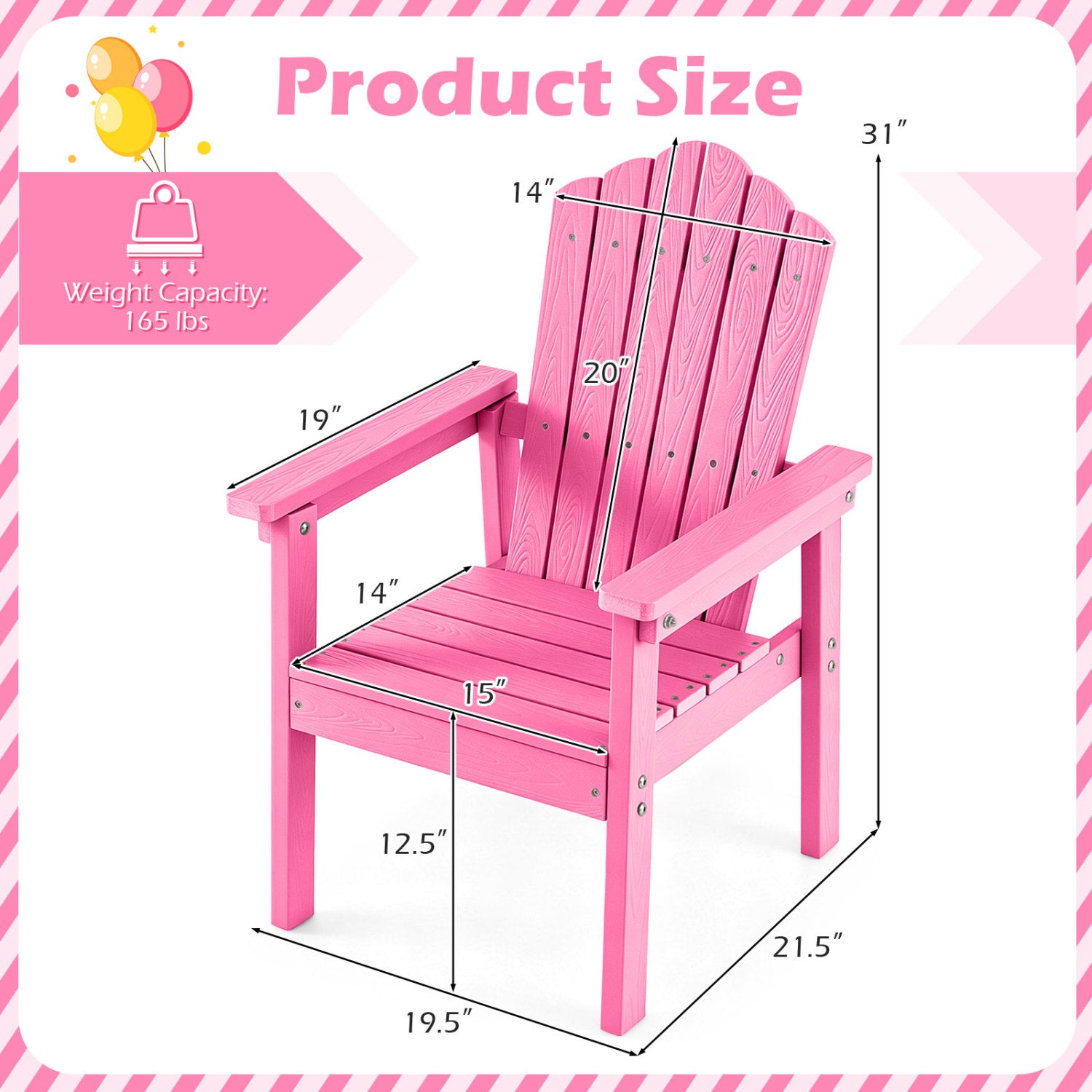 Outdoor Adirondack Chair With High Backrest, Pink Adirondack Chairs at Gallery Canada