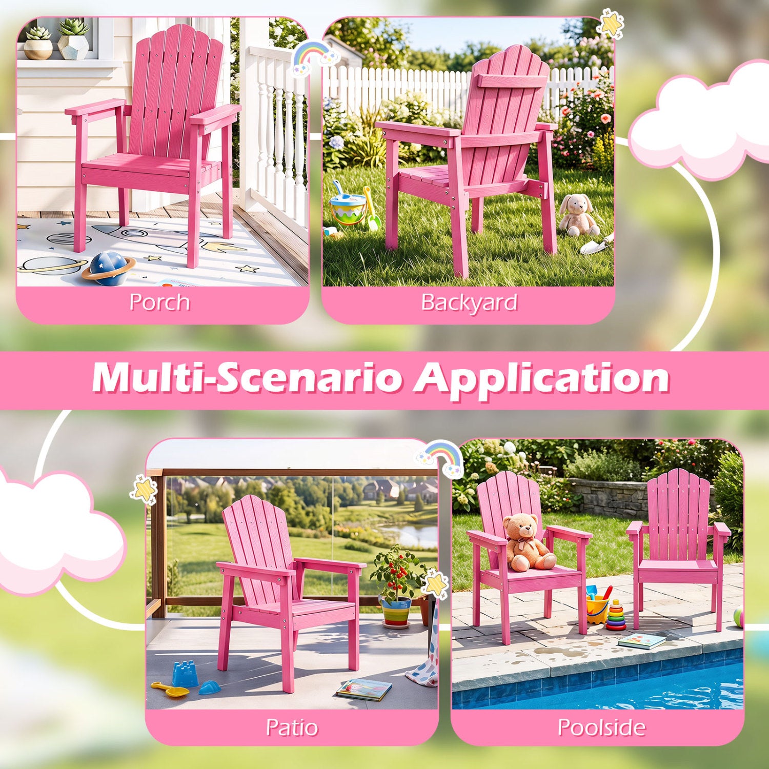 Outdoor Adirondack Chair With High Backrest, Pink Adirondack Chairs at Gallery Canada