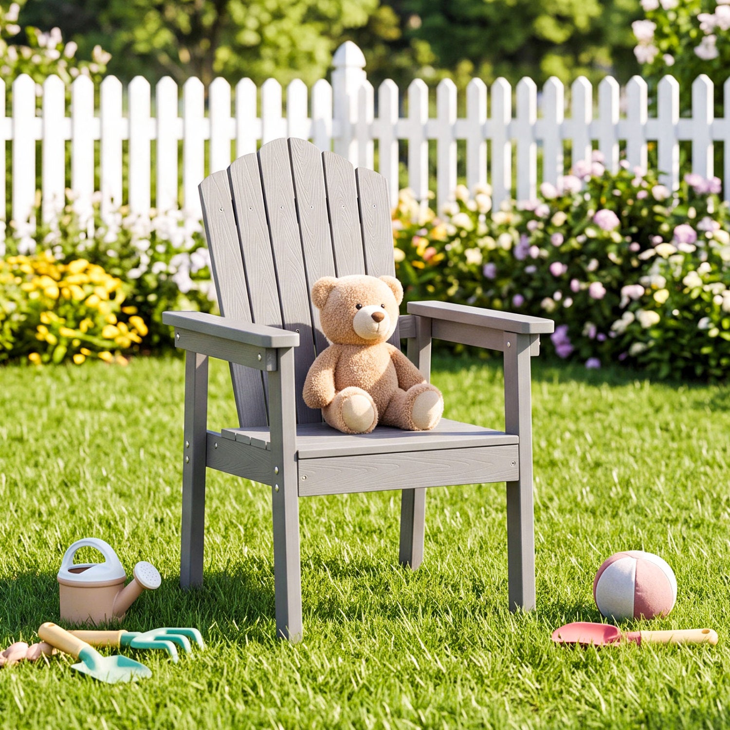 Outdoor Adirondack Chair, High Backrest, Wide Armrests, Silver Adirondack Chairs at Gallery Canada