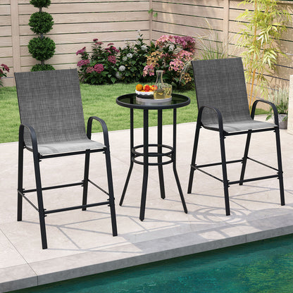 Outdoor Bar Stools Set Of 2, 29 Inch, Grey Patio Bar Furniture at Gallery Canada
