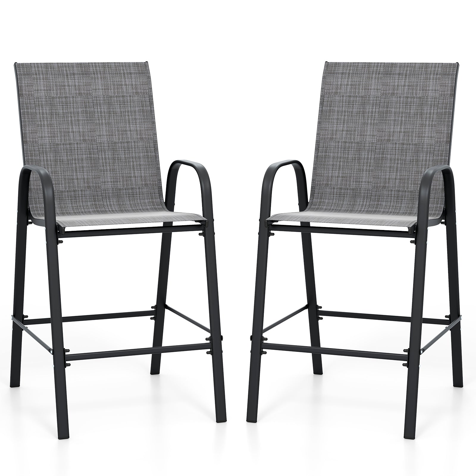 Outdoor Bar Stools Set Of 2, 29 Inch, Grey Patio Bar Furniture at Gallery Canada