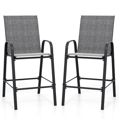 Outdoor Bar Stools Set Of 2, 29 Inch, Grey Patio Bar Furniture at Gallery Canada