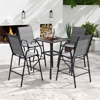 Outdoor Bar Stools Set Of 2, 29 Inch, Grey Patio Bar Furniture at Gallery Canada