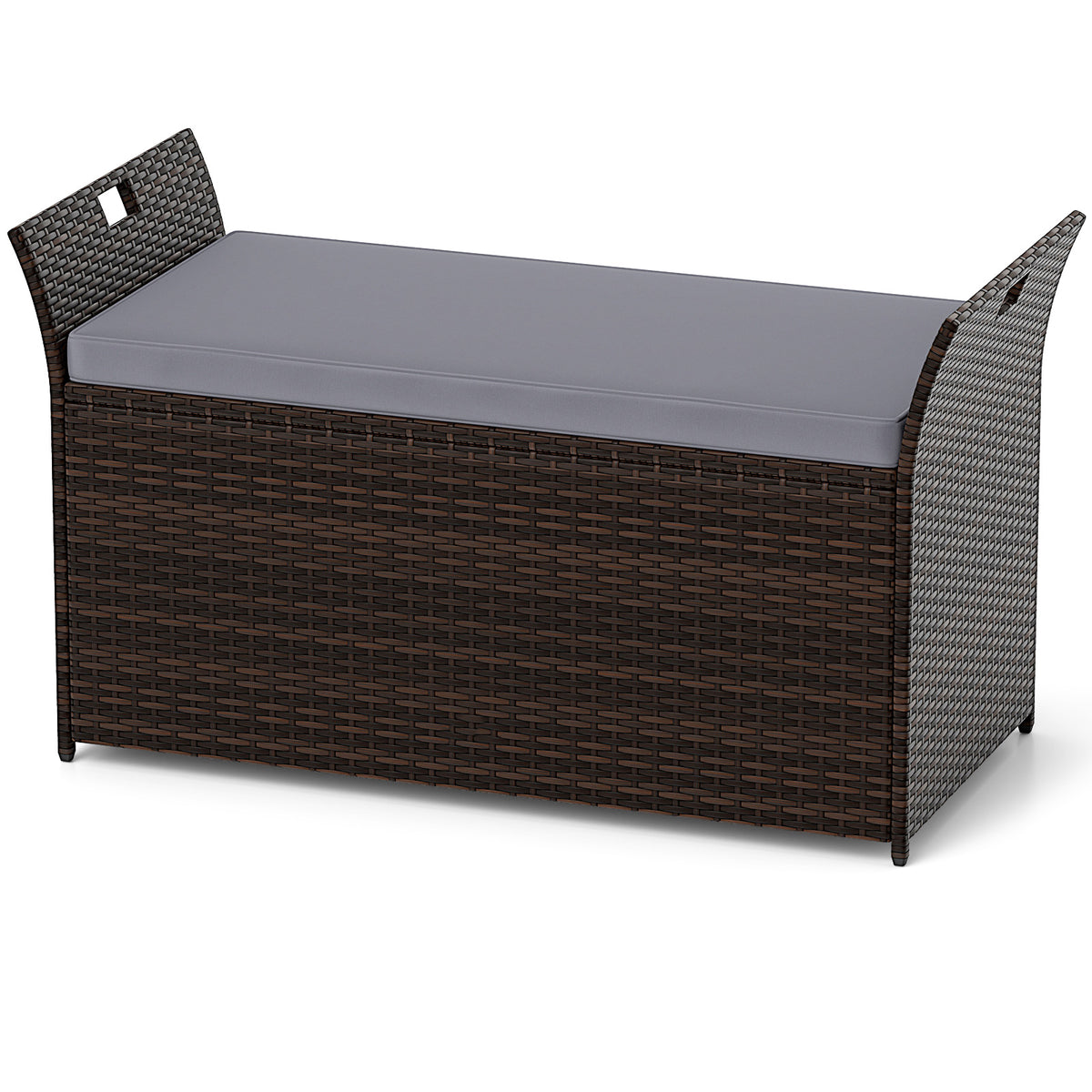 Outdoor Bench, Hand-Woven PE Rattan, Gray Outdoor Benches at Gallery Canada