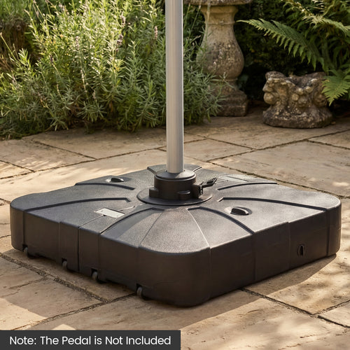 Outdoor Cantilever Umbrella Base Square Water and Sand Fillable Base-35 Inches, Black