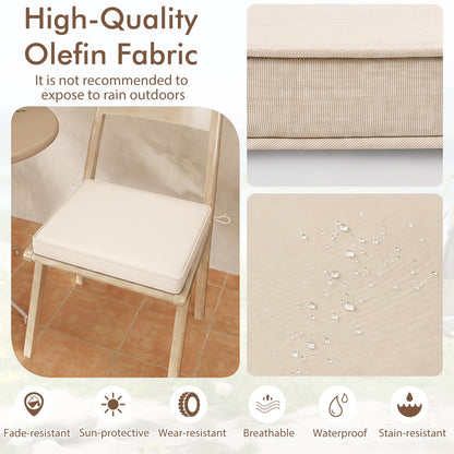 Coussins de chaise d'extérieur, lot de 2, oléfine imperméable, beige