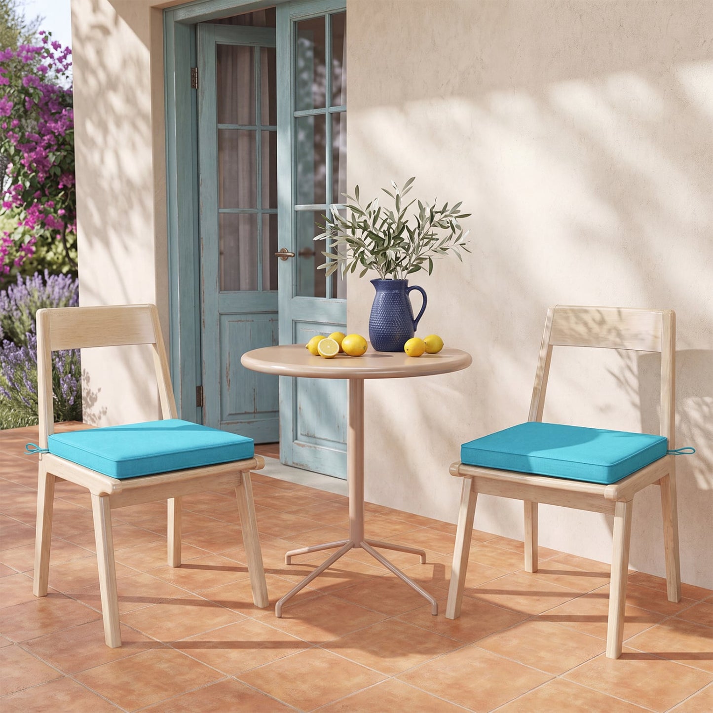 Ensemble de coussins de chaise d'extérieur, lot de 2, imperméable, turquoise
