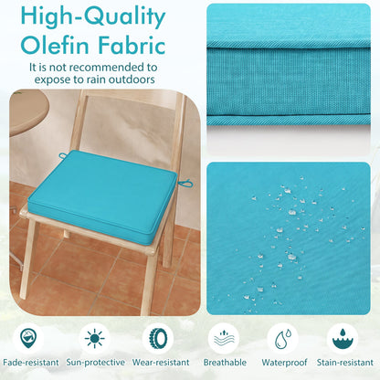 Ensemble de coussins de chaise d'extérieur, lot de 2, imperméable, turquoise