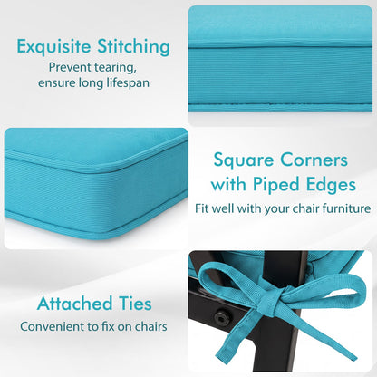 Ensemble de coussins de chaise d'extérieur, lot de 2, imperméable, turquoise