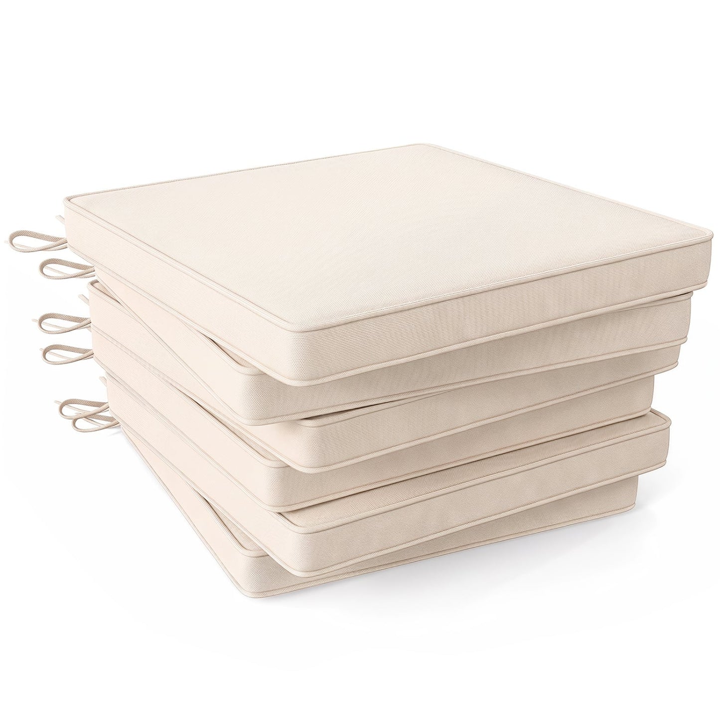 Ensemble de coussins de siège d'extérieur en oléfine imperméable, 6 pièces, beige