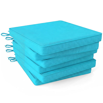 Coussins de siège en oléfine imperméables, lot de 6, turquoise