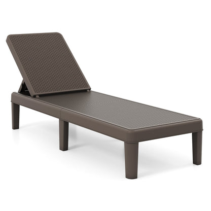 Outdoor Chaise Lounger Chair, 330 lbs Capacity, Brown Outdoor Chaise Lounges at Gallery Canada